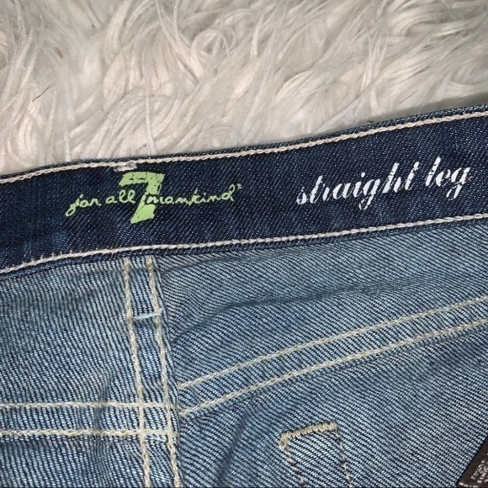 7famk straight leg blue jeans - Picture 2 of 4